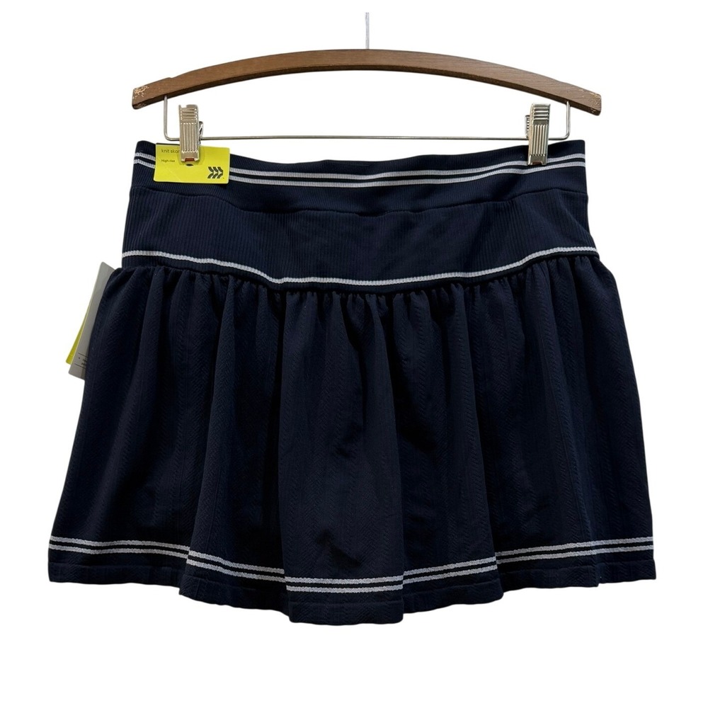 All in Motion Navy Blue Knit Skort High Rise Athletic Stripe Trim Large NEW - Picture 5 of 5